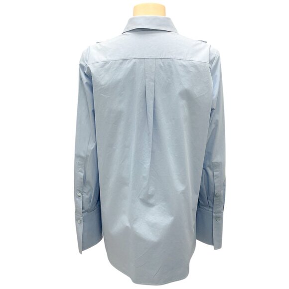 Valentino Blue 2022 Pussy-Bow Tailored Long-Sleeved Shirt - Picture 3 of 5